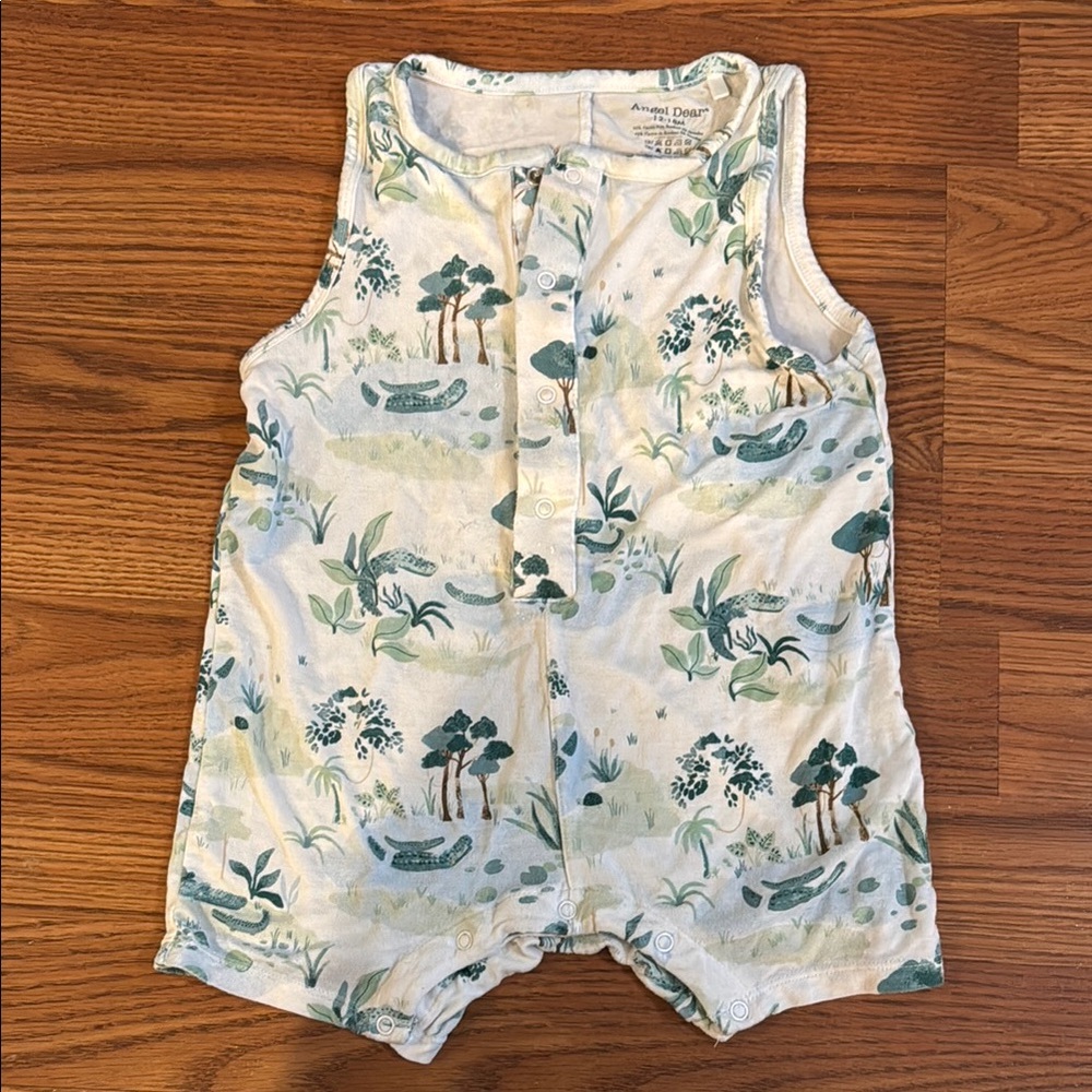 Angel Dear Alligator Bamboo Shortie Romper, 12-18 Months